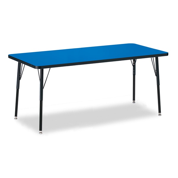 Berries® Rectangle Activity Table - 30" X 72", A-Height - Blue/Black/Black