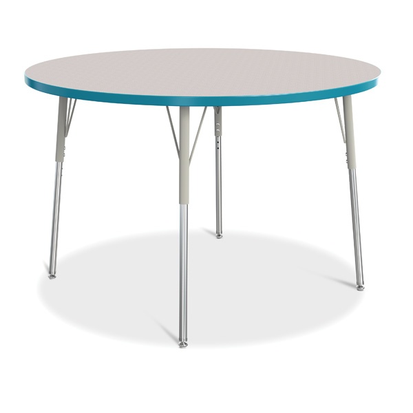 Berries® Round Activity Table - 48" Diameter, A-Height - Gray/Teal/Gray