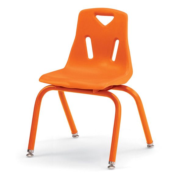 Berries® Stacking Chair With Powder-Coated Legs - 14" Ht - Orange