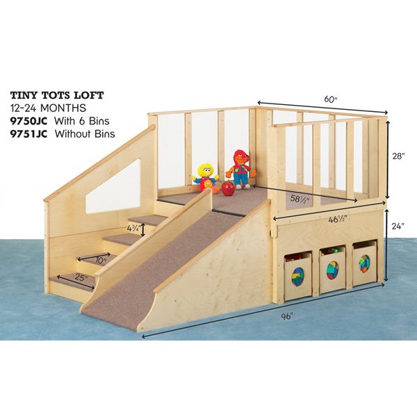 Jonti-Craft® Tiny Tots Loft - 12-24 Months - With Bins
