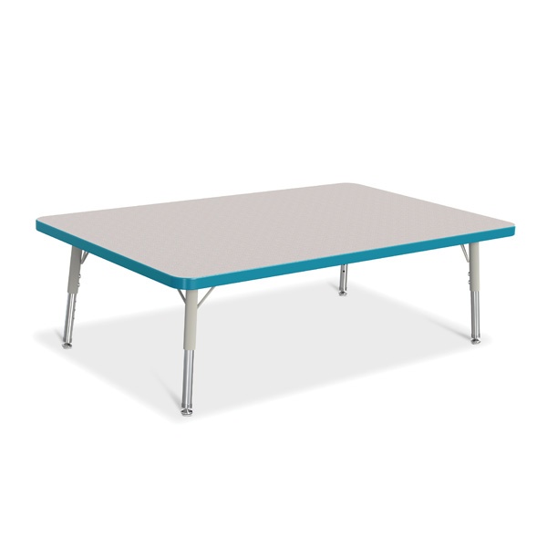 Berries® Rectangle Activity Table - 30" X 48", T-Height - Gray/Teal/Gray