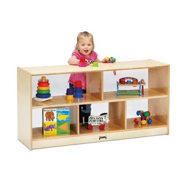 Jonti-Craft® Toddler Single Mobile Storage Unit - See-Thru Back