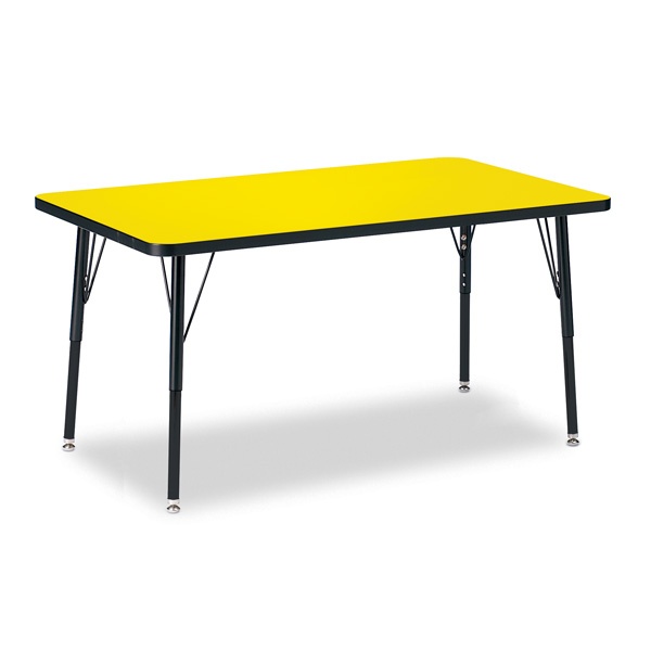 Berries® Rectangle Activity Table - 30" X 48", A-Height - Yellow/Black/Black