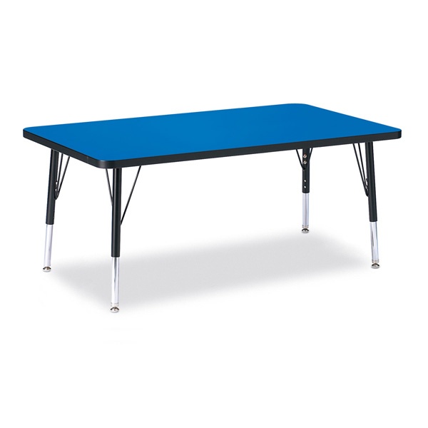 Berries® Rectangle Activity Table - 30" X 48", T-Height - Blue/Black/Black