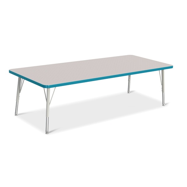 Berries® Rectangle Activity Table - 30" X 72", E-Height - Gray/Teal/Gray