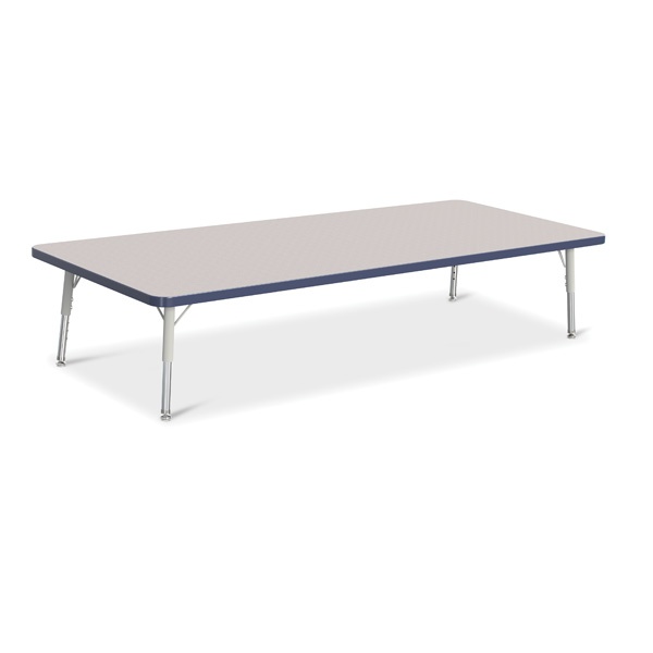Berries® Rectangle Activity Table - 30" X 72", T-Height - Gray/Navy/Gray