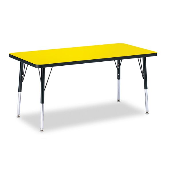 Berries® Rectangle Activity Table - 24" X 48", E-Height - Yellow/Black/Black
