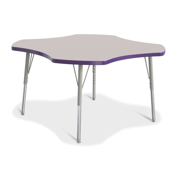 Berries® Four Leaf Activity Table, E-Height - Gray/Purple/Gray