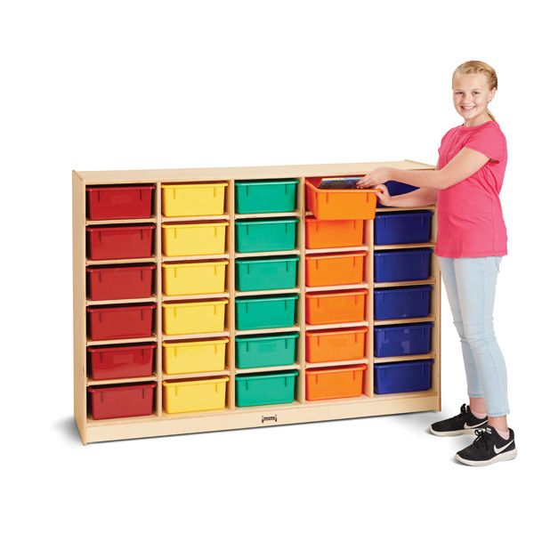 Jonti-Craft® 30 Tub Mobile Storage - With Colored Tubs