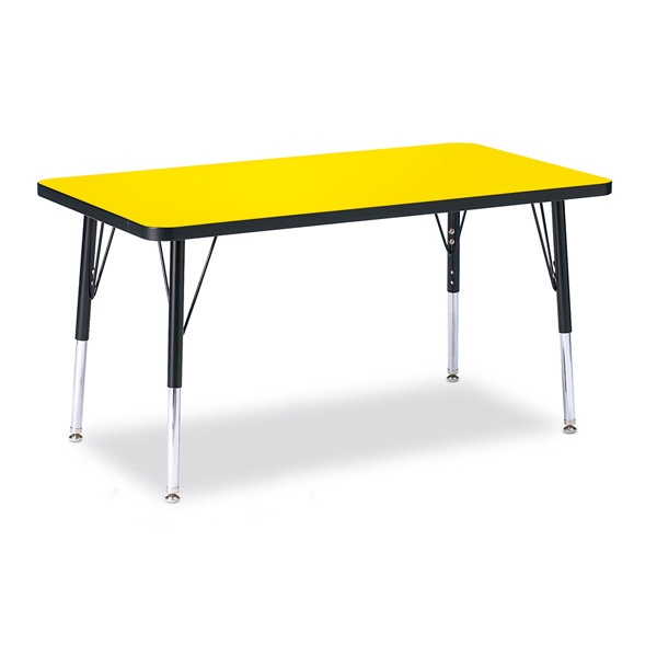 Berries® Rectangle Activity Table - 24" X 36", E-Height - Yellow/Black/Black