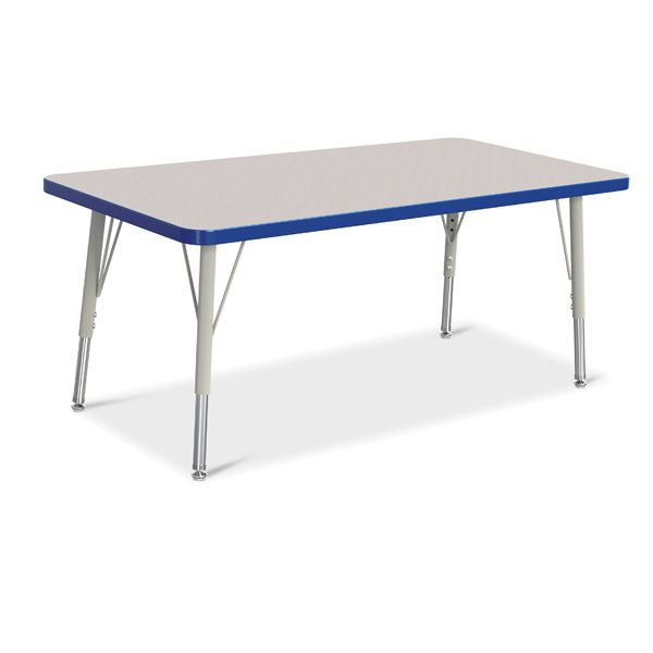 Berries® Rectangle Activity Table - 24" X 48", E-Height - Gray/Blue/Gray