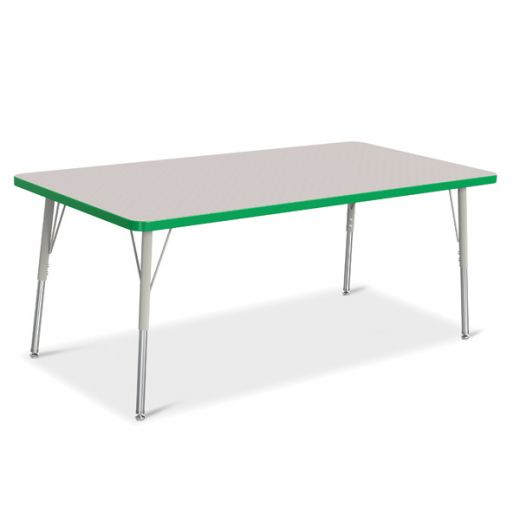 Berries® Rectangle Activity Table - 30" X 60", A-height - Freckled Gray/Green/Gray