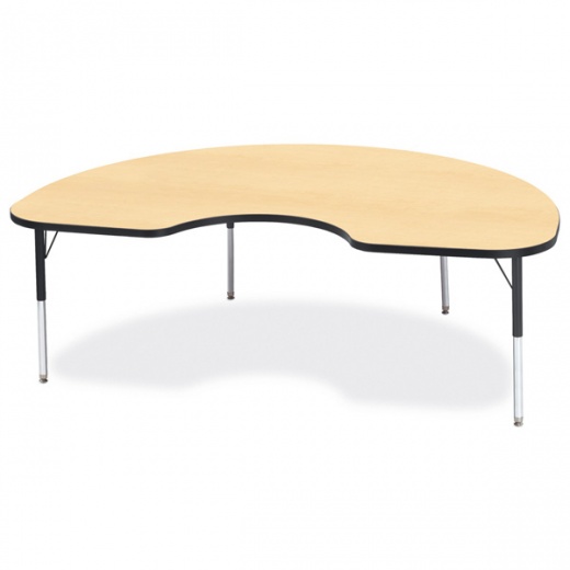Berries Kidney Activity Table - 48 X 72, E-Height - Maple/Black/Black