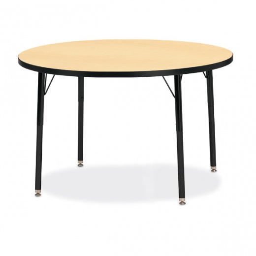Berries Round Activity Table - 42" Diameter, A-Height - Maple/Black/Black