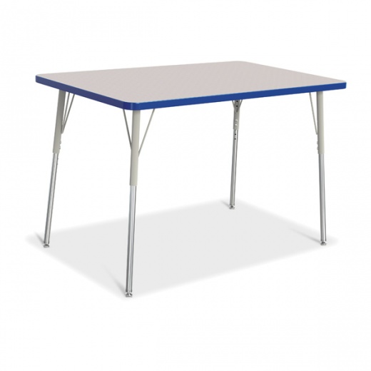 Berries Rectangle Activity Table - 30" X 48" A-Height - Gray/Blue/Gray