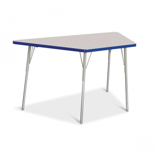 Berries® Trapezoid Activity Tables - 30" X 60", A-height - Freckled Gray/Blue/Gray
