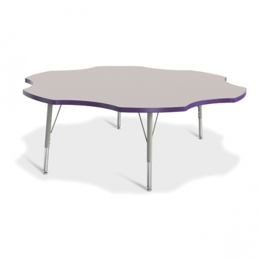 Berries® Six Leaf Activity Table - 60", E-height - Freckled Gray/Purple/Gray