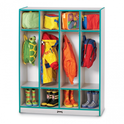 Rainbow Accents® 4 Section Coat Locker - Teal