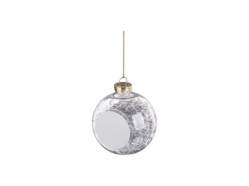 Clear 3 Plastic Christmas Ball Ornament With String