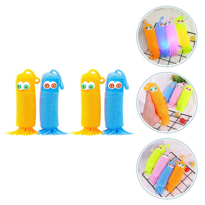 New Caterpillars Fidget Squishy Sensory Puffer Light Up Toy For Kids Moq 12