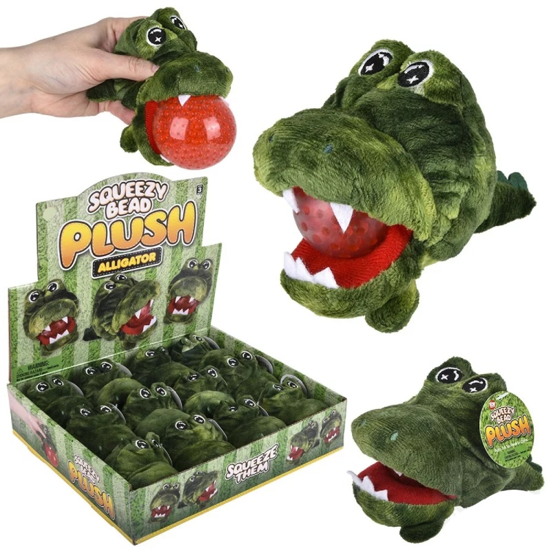 Alligator Squeezy Bead Plush Kids Toys In Bulk 12Pcs