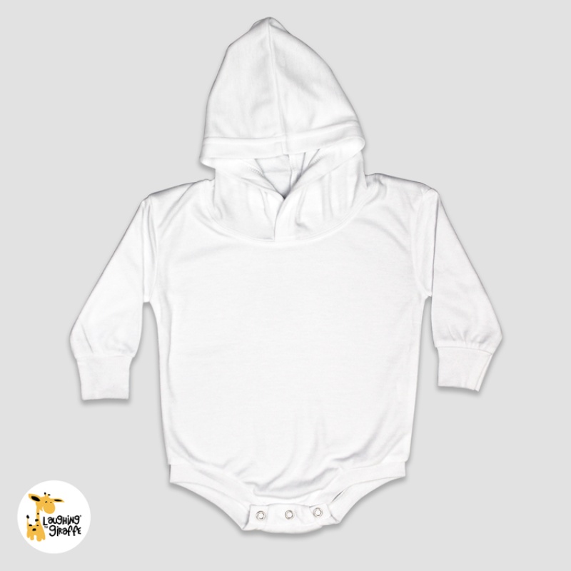 Baby Long Sleeve Hooded Bubble Rompers – White – 100% Polyester