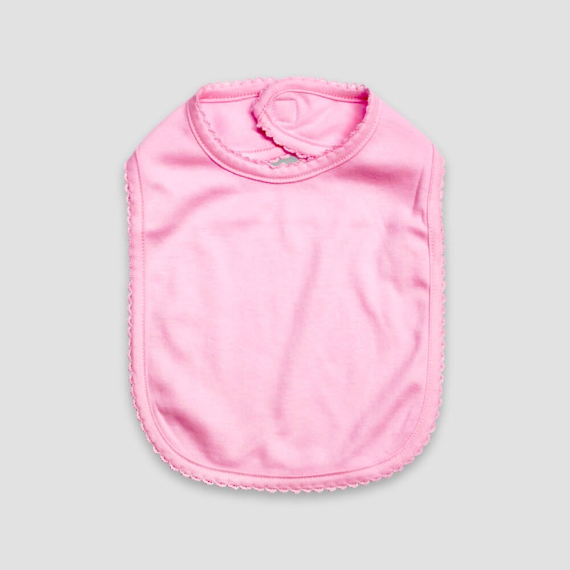Baby Bibs With Scallop Trim – 2 Ply – Polyester Cotton Blend