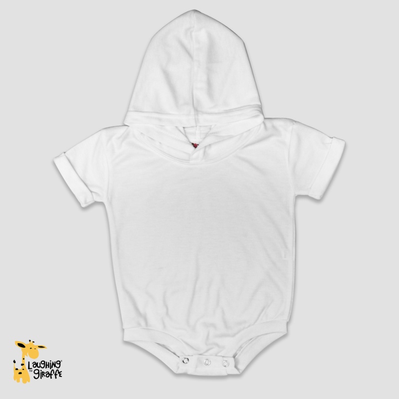 Rolled Short Sleeve Hooded Bubble Romper – 100% Polyester