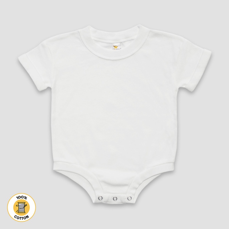 Rolled Short Sleeve Baby Bubble Rompers - Premium 100% Cotton