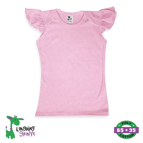 Baby Girls Flutter Angel Sleeve Top – Polyester Cotton Blend