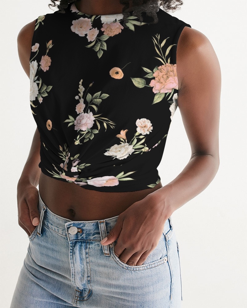 Twist Front Cropped Tank and Pants Set