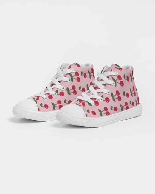 Kids Hightop Canvas Shoes Cherries