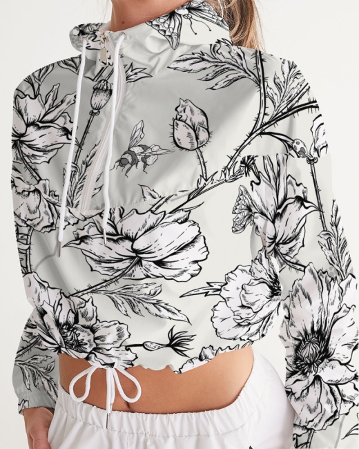 Women's Cropped Windbreaker Secret Garden