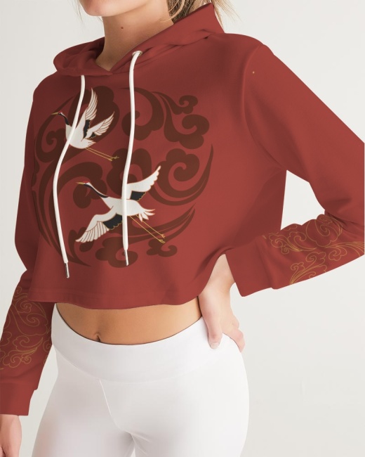 Women's Cropped Hoodie Plum Blossom