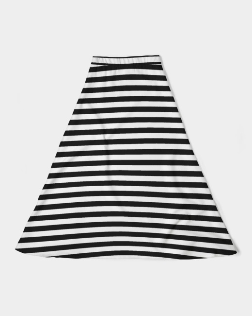 Women's A-Line Midi Skirt Bold Stripe