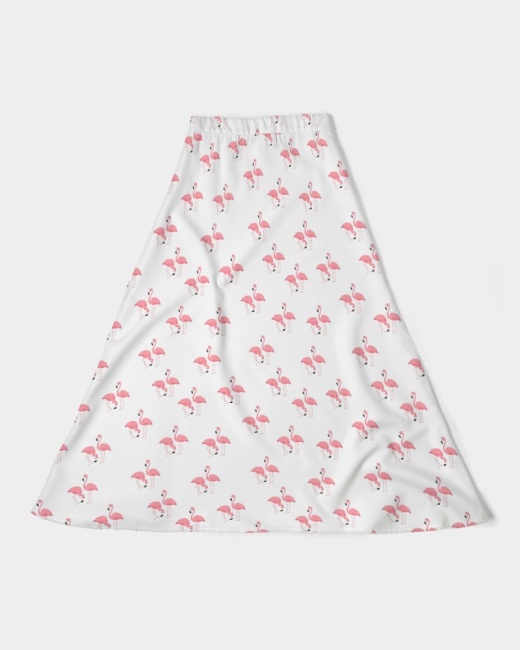 Women's A-Line Midi Skirt Simple Flamingo