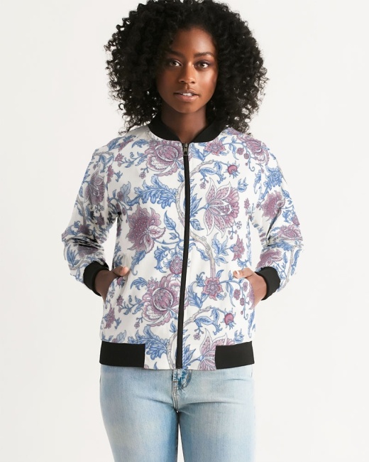 Women's Bomber Jacket Jacobean Floral