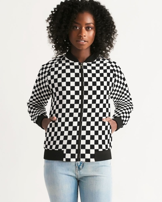 Women's Bomber Jacket Chessboard