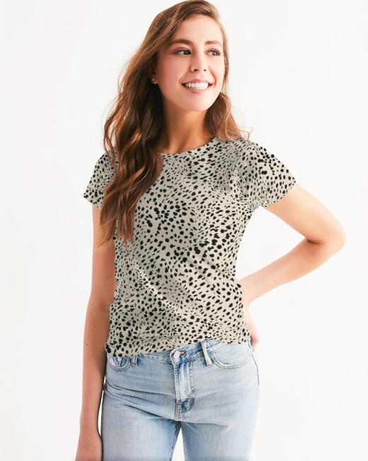 Women's Tee Cheetah Cream