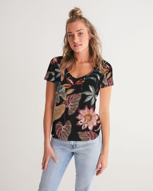 Women's V-Neck Tee Blossom