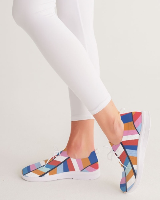 Women's Lace Up Flyknit Shoe Rainbow