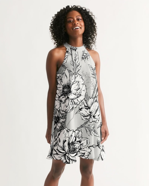 Women's Halter Dress Secret Garden