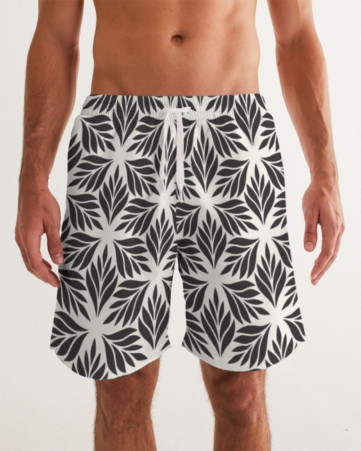 Men's Swim Trunk Leaf Geo