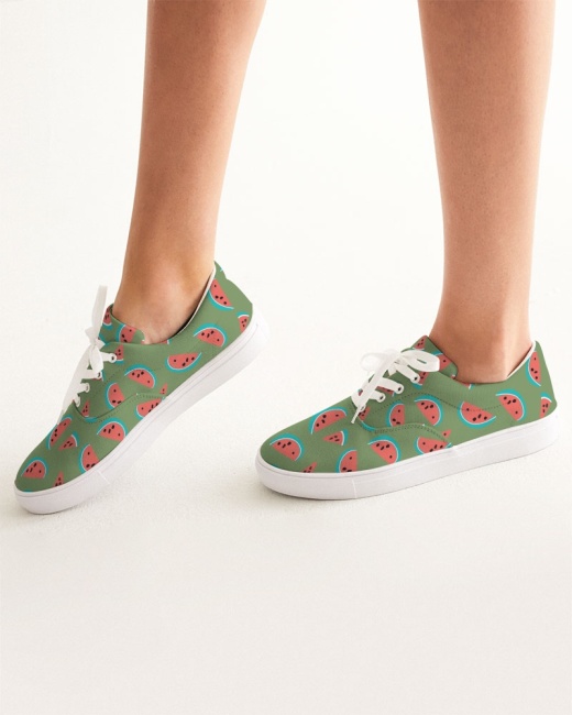Women's Lace Up Canvas Shoe Watermelon
