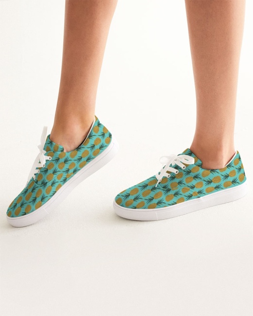 Women's Lace Up Canvas Shoe Pineapple