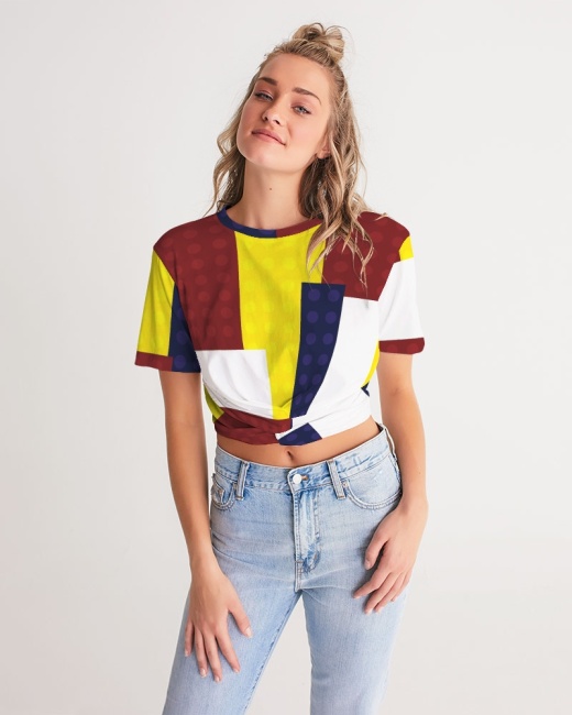 Women's Twist-Front Cropped Tee - My Art