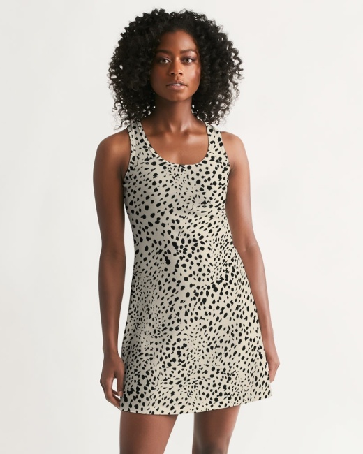 Women's Racerback Dress Cheetah Cream
