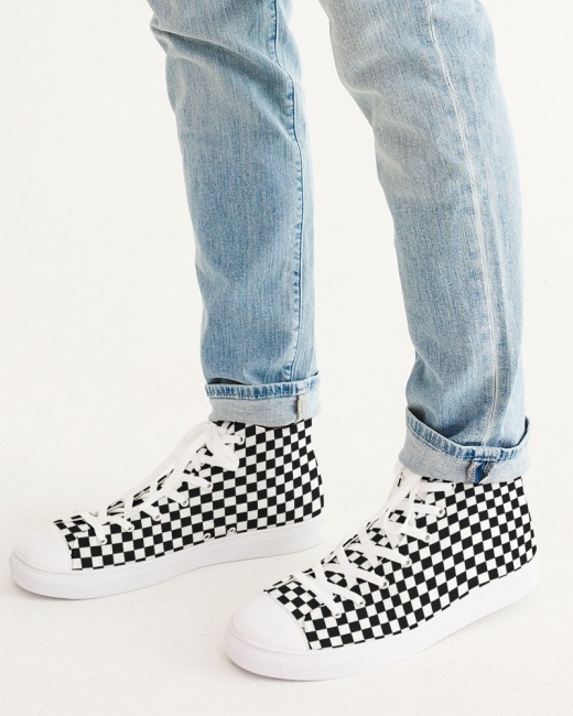 Men's Hightop Canvas Shoe Chessboard