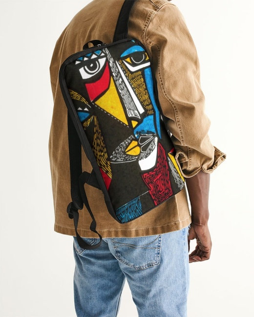 Slim Tech Backpack Abstract Face
