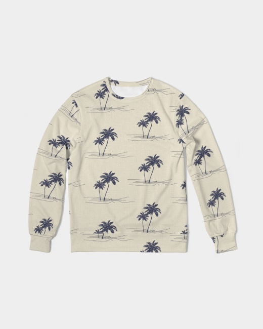Men's Classic French Terry Crewneck Pullover - Plam Tree